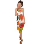 Fruits, Drip, Fruit, Paint, Spring Waist Tie Cover Up Chiffon Dress