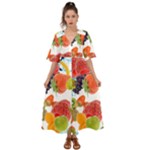 Fruits, Drip, Fruit, Paint, Spring Kimono Sleeve Boho Dress