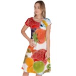 Fruits, Drip, Fruit, Paint, Spring Classic Short Sleeve Dress