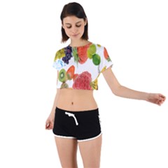 Tie Back Short Sleeve Crop T-Shirt 