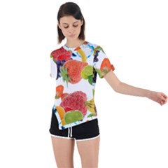 Asymmetrical Short Sleeve Sports T-Shirt 