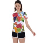 Fruits, Drip, Fruit, Paint, Spring Back Circle Cutout Sports T-Shirt