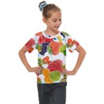 Fruits, Drip, Fruit, Paint, Spring Kids  Mesh Piece T-Shirt