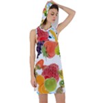 Fruits, Drip, Fruit, Paint, Spring Racer Back Hoodie Dress