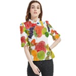 Fruits, Drip, Fruit, Paint, Spring Frill Neck Blouse