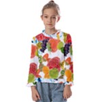 Fruits, Drip, Fruit, Paint, Spring Kids  Frill Detail T-Shirt