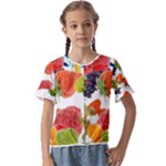 Fruits, Drip, Fruit, Paint, Spring Kids  Cuff Sleeve Scrunch Bottom T-Shirt