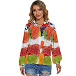 Fruits, Drip, Fruit, Paint, Spring Women s Long Sleeve Button Up Shirt