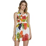 Fruits, Drip, Fruit, Paint, Spring Sleeveless High Waist Mini Dress