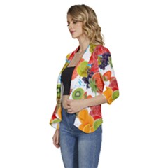 Women s 3/4 Sleeve Ruffle Edge Open Front Jacket 