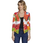 Fruits, Drip, Fruit, Paint, Spring Women s Casual 3/4 Sleeve Spring Jacket