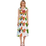 Fruits, Drip, Fruit, Paint, Spring V-Neck Drawstring Shoulder Sleeveless Maxi Dress