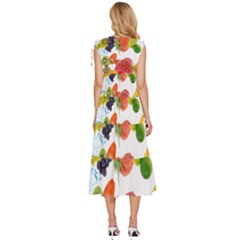 V-Neck Drawstring Shoulder Sleeveless Maxi Dress 