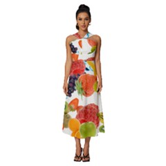 Sleeveless Cross Front Cocktail Midi Chiffon Dress 