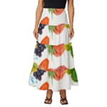 Fruits, Drip, Fruit, Paint, Spring Tiered Ruffle Maxi Skirt