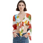 Fruits, Drip, Fruit, Paint, Spring Trumpet Sleeve Cropped Top