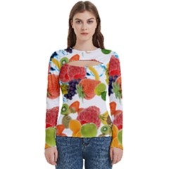 Fruits, Drip, Fruit, Paint, Spring Women s Cut Out Long Sleeve T