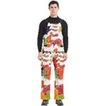 Fruits, Drip, Fruit, Paint, Spring Men s Side Zip Front Pouch Ski And Snowboard Bib Pants	