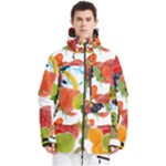 Fruits, Drip, Fruit, Paint, Spring Men s Multi Pockets Zip Ski and Snowboard Waterproof Breathable Jacket