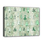 Green Christmas Trees, Cute, Doodle Canvas 14  x 11  (Stretched)