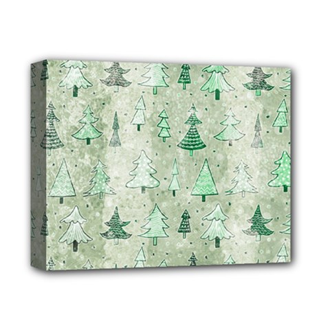 Green Christmas Trees, Cute, Doodle Deluxe Canvas 14  x 11  (Stretched) from ArtsNow.com