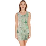 Green Christmas Trees, Cute, Doodle Bodycon Dress