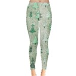 Green Christmas Trees, Cute, Doodle Everyday Leggings 