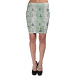 Green Christmas Trees, Cute, Doodle Bodycon Skirt