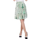 Green Christmas Trees, Cute, Doodle A-Line Skirt