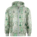 Green Christmas Trees, Cute, Doodle Men s Zipper Hoodie