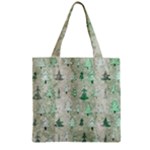 Green Christmas Trees, Cute, Doodle Zipper Grocery Tote Bag