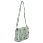 Green Christmas Trees, Cute, Doodle Shoulder Bag with Back Zipper