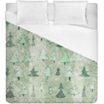 Green Christmas Trees, Cute, Doodle Duvet Cover (King Size)