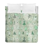 Green Christmas Trees, Cute, Doodle Duvet Cover Double Side (Full/ Double Size)