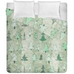 Green Christmas Trees, Cute, Doodle Duvet Cover Double Side (California King Size)