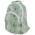 Green Christmas Trees, Cute, Doodle Rounded Multi Pocket Backpack