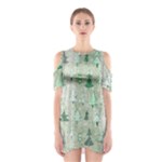 Green Christmas Trees, Cute, Doodle Shoulder Cutout One Piece Dress