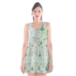 Green Christmas Trees, Cute, Doodle Scoop Neck Skater Dress