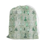 Green Christmas Trees, Cute, Doodle Drawstring Pouch (2XL)