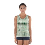 Green Christmas Trees, Cute, Doodle Sport Tank Top 