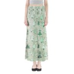 Green Christmas Trees, Cute, Doodle Full Length Maxi Skirt