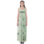 Green Christmas Trees, Cute, Doodle Empire Waist Maxi Dress