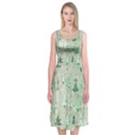 Green Christmas Trees, Cute, Doodle Midi Sleeveless Dress