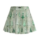 Green Christmas Trees, Cute, Doodle Mini Flare Skirt