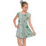 Green Christmas Trees, Cute, Doodle Kids  Cap Sleeve Dress