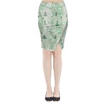 Green Christmas Trees, Cute, Doodle Midi Wrap Pencil Skirt