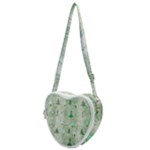 Green Christmas Trees, Cute, Doodle Heart Shoulder Bag