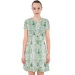 Green Christmas Trees, Cute, Doodle Adorable in Chiffon Dress