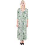 Green Christmas Trees, Cute, Doodle Quarter Sleeve Wrap Maxi Dress