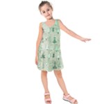 Green Christmas Trees, Cute, Doodle Kids  Sleeveless Dress